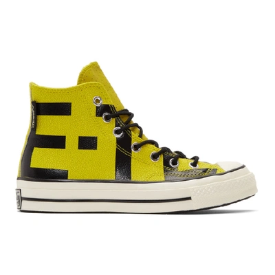 Converse Chuck 70 Leather High Top Trainers In Yellow Black