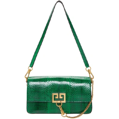 Givenchy Green Snake Small Charm Shoulder Bag In 300 Green