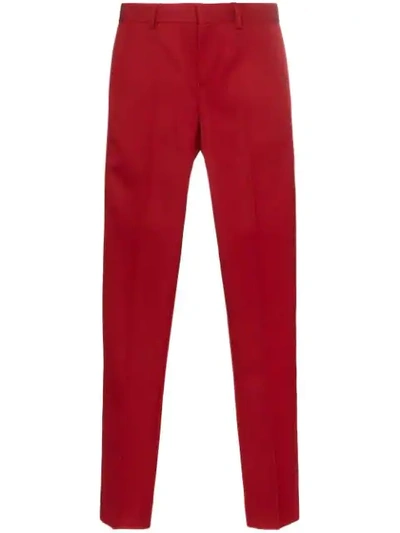 Gmbh Nid Slim Leg Wool Blend Trousers - 红色 In Red
