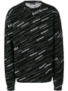 BALENCIAGA JACQUARD LOGO CREW NECK SWEATSHIRT