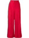 ALYSI ALYSI WRINKLED EFFECT TROUSERS - RED
