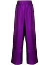 ALYSI ALYSI ELASTICATED WAISTBAND TROUSERS - PURPLE