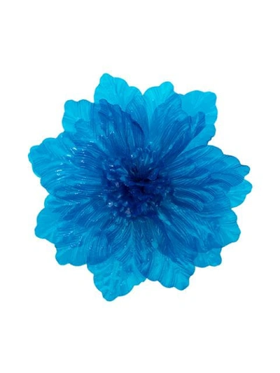 Molly Goddard Oversized Flower Brooch In Blue