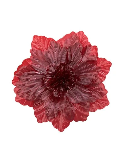 Molly Goddard Oversized Flower Brooch In Red