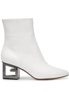 GIVENCHY GIVENCHY LOGO HEEL BOOTS - WHITE