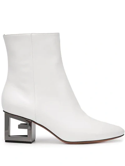 Givenchy Triangle-heel Ankle Booties In White