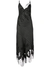 JASON WU COLLECTION STRIPED ASYMMETRIC SLIP DRESS