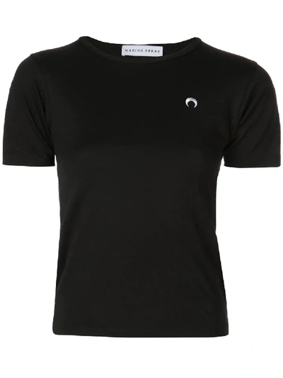 Marine Serre Moon Logo Embroidered T-shirt - 黑色 In Black