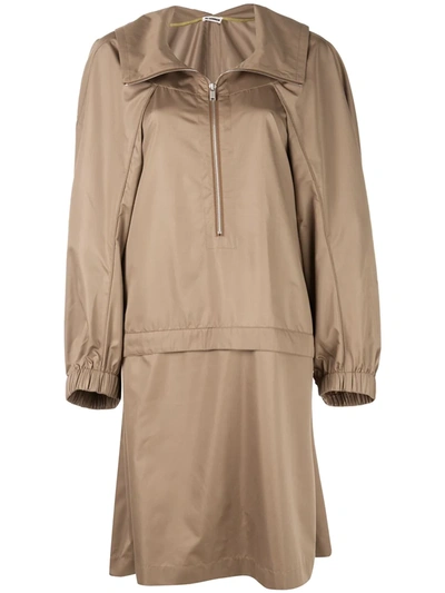 Jil Sander Oversized-fit Raincoat In Brown
