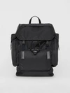 BURBERRY Large Leather Trim Nylon Backpack