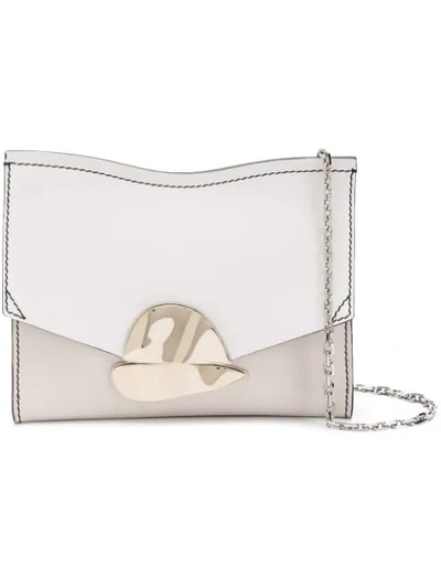 Proenza Schouler Curl Small Chain Smooth Leather Clutch Bag In White