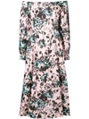 ERDEM FLORAL OFF-SHOULDER MIDI DRESS