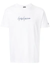 YOHJI YAMAMOTO YOHJI YAMAMOTO EMBROIDERED SIGNATURE T-SHIRT - WHITE