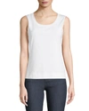 Lafayette 148 Plus-size Swiss Cotton Rib Scoop Neck Tank In White