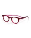 Eyebobs Waylaid Square Acetate Readers In Pink