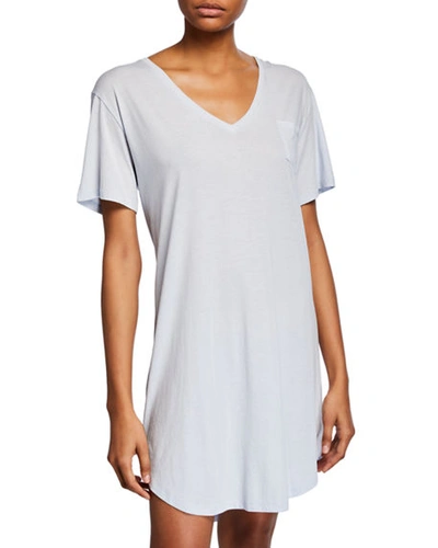 Skin Keziah Pocket Jersey Sleepshirt In Light Blue