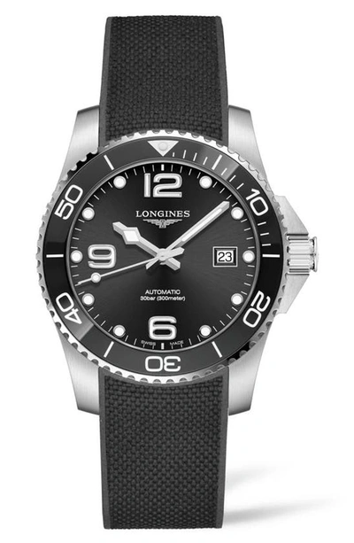 Longines L3.781.4.56.9 Hydroconquest Stainless Steel And Rubber Automatic Watch In No Color