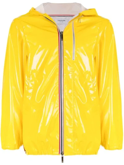 Thom Browne Cropped Nylon Slicker Parka In Yellow
