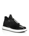 KARL LAGERFELD MEN'S LEATHER DRAWCORD MID-TOP SNEAKERS,LF9S8407