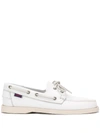 Sebago Mens White Leather Loafers