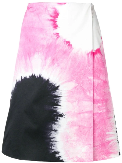 Prada Tie-dye Cotton Sateen Wrap Skirt In Multicolour