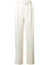 OFF-WHITE BELTED TAPERED TROUSERS
