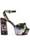 DOLCE & GABBANA FLORAL PLATFORM SANDALS