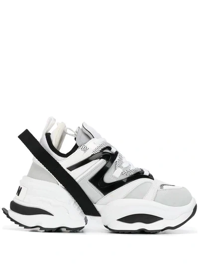 Dsquared2 White And Black Leather The Giant Trainers