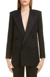 SAINT LAURENT DOUBLE BREASTED WOOL BLAZER,568441Y512W