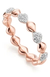 Monica Vinader Rose Gold Plated Vermeil Silver Nura Teardrop Mixed Eternity Diamond Ring In Rose Gold/ Diamond