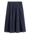 ALEX MILL Cotton Midi Skirt in Navy