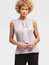 DONNA KARAN PLEATED TIE-NECK TOP,802892036552