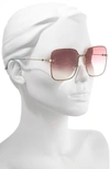 GUCCI 60MM GRADIENT SQUARE SUNGLASSES,GG0443S003