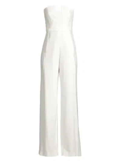 Black Halo Lena Strapless Tuxedo Jumpsuit In Crystal