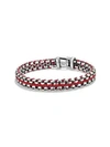 David Yurman Chain Collection Sterling Silver Bracelet In Red