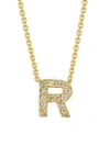 ROBERTO COIN WOMEN'S TINY TREASURES DIAMOND & 18K YELLOW GOLD INITIAL NECKLACE,400088058845