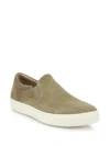VINCE PERFORATED SUEDE SLIP-ONS,0400098945573