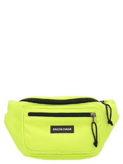 Balenciaga Yellow Nylon Explorer Belt Pouch In Green