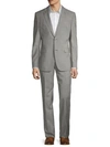 VERSACE TWO-PIECE MODERN-FIT TEXTURED WOOL SUIT,0400010648794