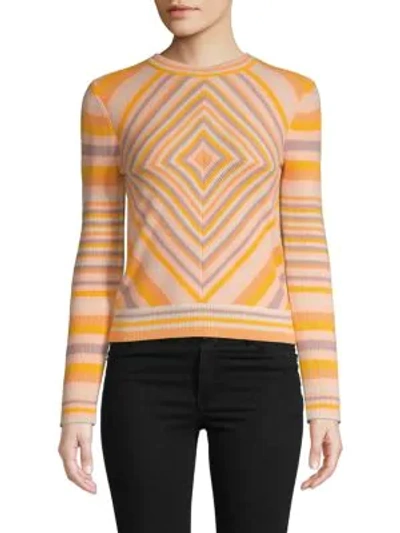 Valentino Maglia Cashmere Intarsia Pullover In Mandarin