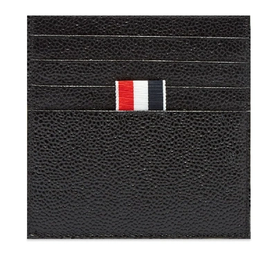 Thom Browne Pebble Grain Single Card Holder In Black