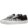 Vans Black Og Authentic Check Print Suede Low In Black