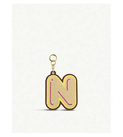 Chaos Initial N Chenille Luggage Tag In Champaigne