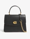 Coach Parker Black Leather Top Handle Bag In B4/black