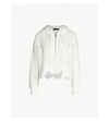 THE KOOPLES LACE ZIPPED STRETCH-COTTON HOODIE