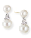 DAVID YURMAN CONTINUA PEARL-DROP EARRINGS W/ DIAMONDS,PROD216480229