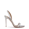 AQUAZZURA So Nude 105 silver patent leather sandals