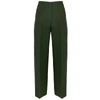 KHAITE CHARLIZE GREEN WIDE-LEG COTTON TROUSERS