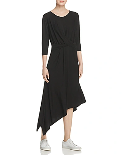 B Collection By Bobeau Clara Twist Front Asymmetrical Dress In Black