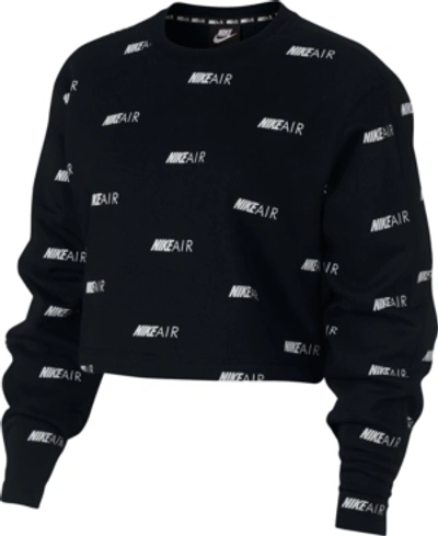 Nike Women's Air Logo-print Sweatshirt In Black/white